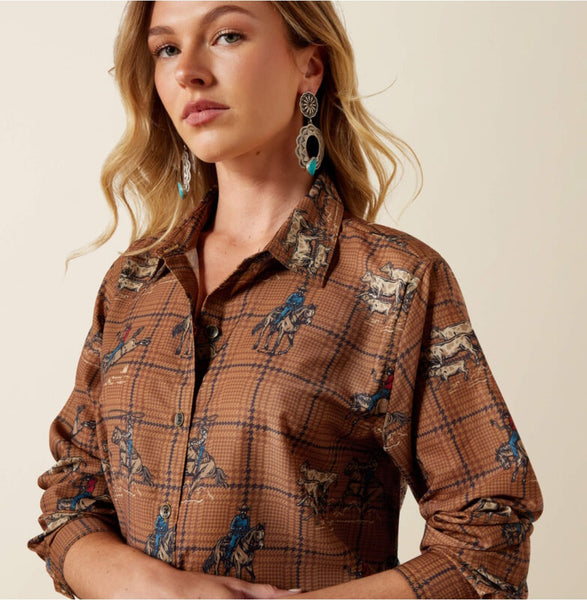 Ariat Homestyle Shirt in Glen Plaid Rodeo #6848