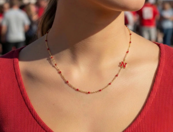 Nebraska Side Logo Necklace #6864