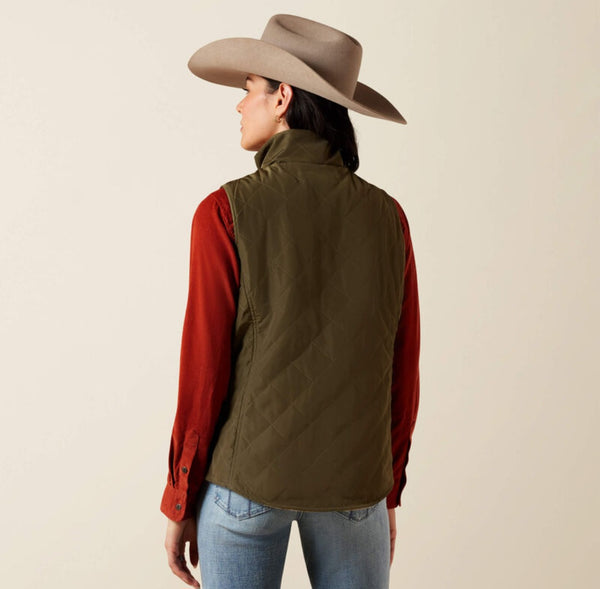 Ariat Dilon Reversible Vest in Ivy Green & Wild Horse Print #6890