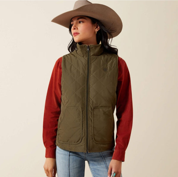 Ariat Dilon Reversible Vest in Ivy Green & Wild Horse Print #6890