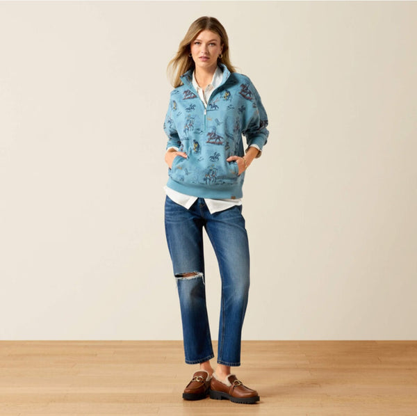 Ariat Painted 1/2 Zip Retro Rodeo Sweatshirt #6911