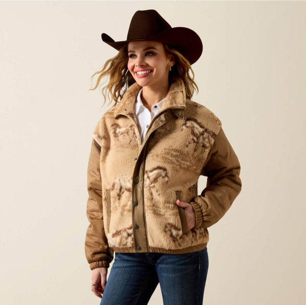 Ariat Sherpa Blocked Jacket in Wild Horses Print #6912