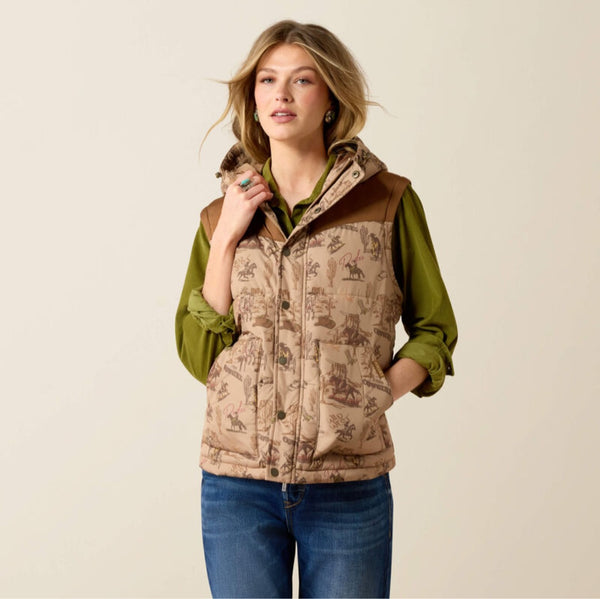 Ariat Frontier Puffer Vest in Retro Rodeo #6918