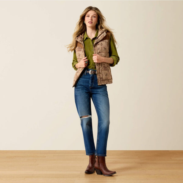 Ariat Frontier Puffer Vest in Retro Rodeo #6918