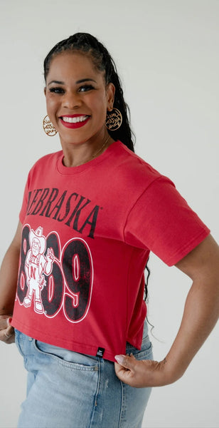 Nebraska Established Club Heavyweight Crop Tee #6919
