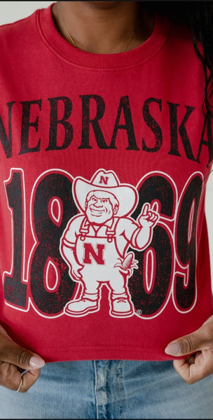 Nebraska Established Club Heavyweight Crop Tee #6919