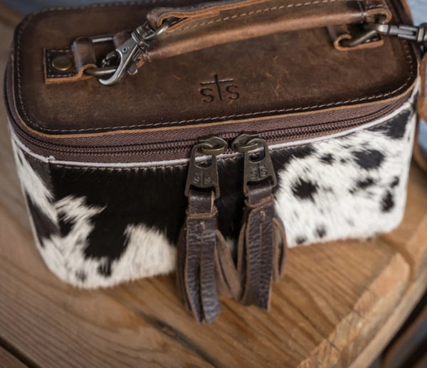 STS Ranch Cowhide Petite Train Case Crossbody #6948