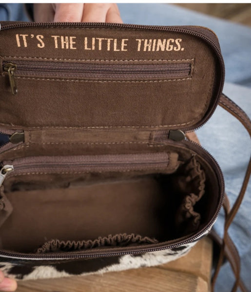 STS Ranch Cowhide Petite Train Case Crossbody #6948