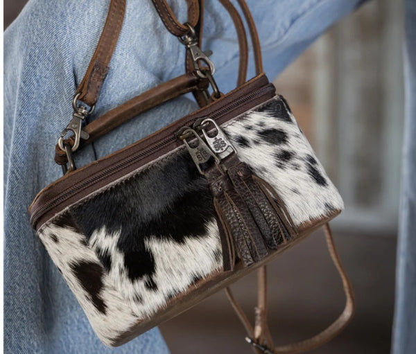 STS Ranch Cowhide Petite Train Case Crossbody #6948