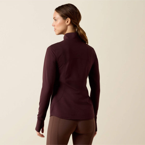 Ariat Gridwork 2.0 1/4 Zip Baselayer in Chocolate Plum #6952