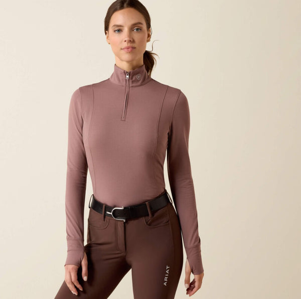 Ariat Gridwork 2.0 1/4 Zip Baselayer in Twilight Mauve #6953