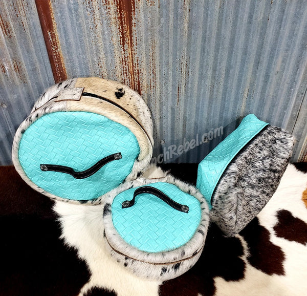 cowhide-leather-round-cosmetic-bags-in-turquoise-basket-weave